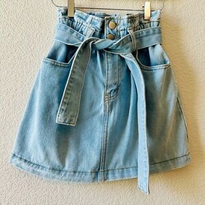 Forever 21 Denim Mini Skirt with Tie Front Size S